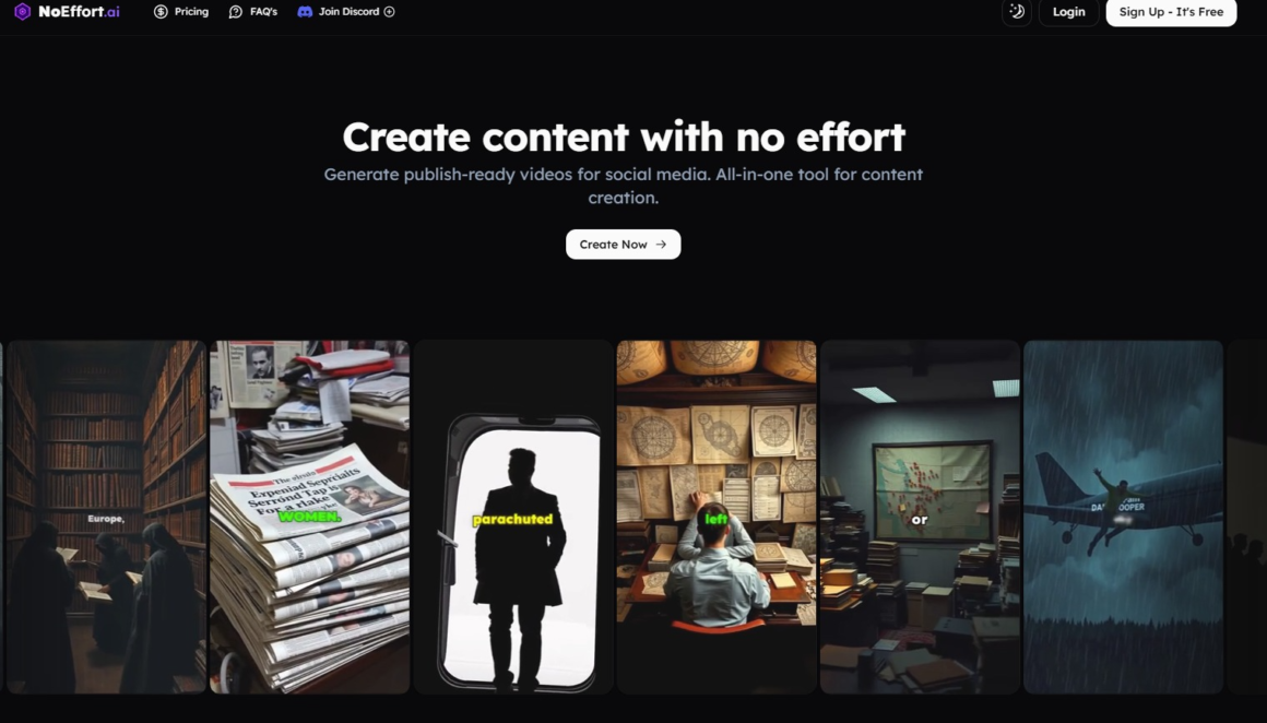 Revolucione a Criação de Vídeos com NoEffort AI: A Ferramenta que Faz Tudo por Você