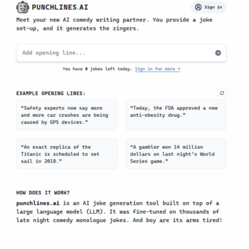Gere Piadas Engraçadas com IA: Conheça o Punchlines.ai