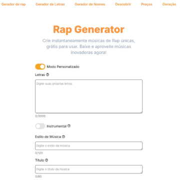 Rap Generator: A Revolução na Criação de Músicas de Rap