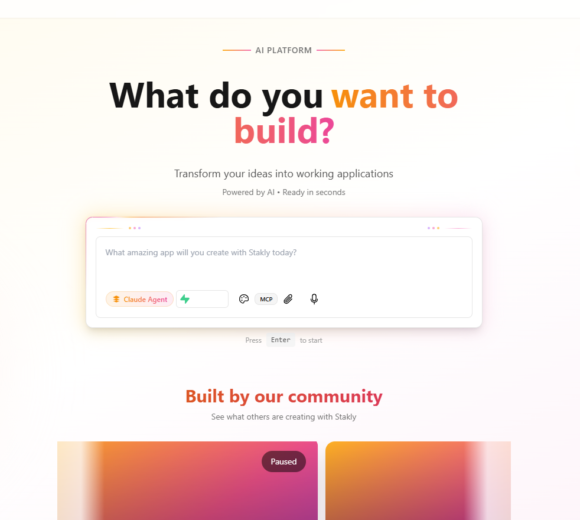 chrome-capture-2025-11-21 Stakly.dev: A Ferramenta de IA que Cria Aplicações Web Completas Usando Apenas Texto