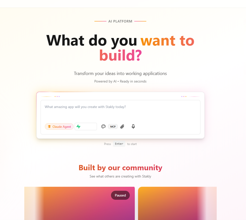 chrome-capture-2025-11-21 Stakly.dev: A Ferramenta de IA que Cria Aplicações Web Completas Usando Apenas Texto