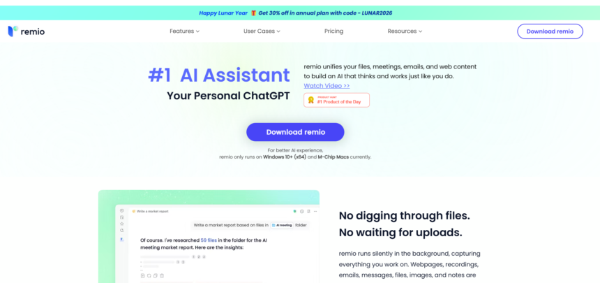chrome-capture-2026-02-18 Remio: a IA que organiza suas ideias e transforma informações em conhecimento estruturado