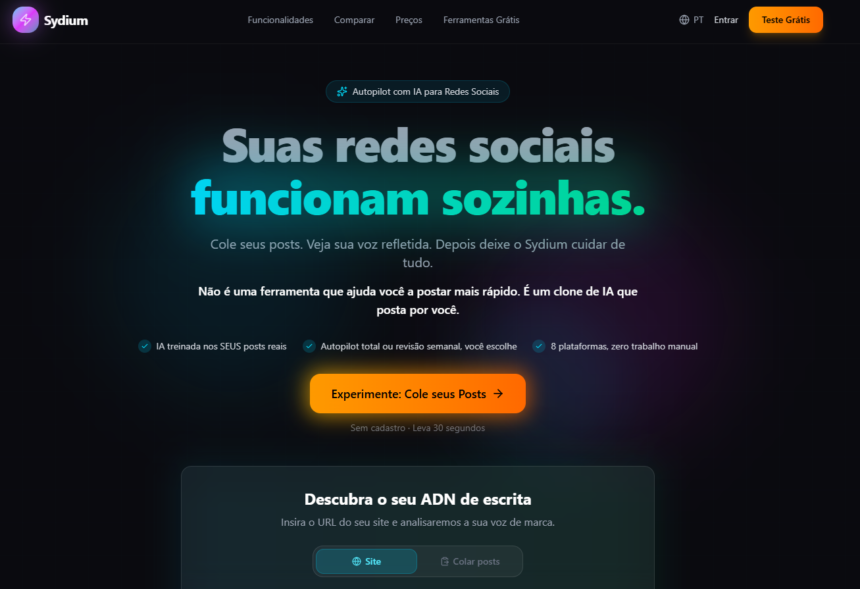 Sydium: a plataforma de IA que simplifica o gerenciamento de redes sociais