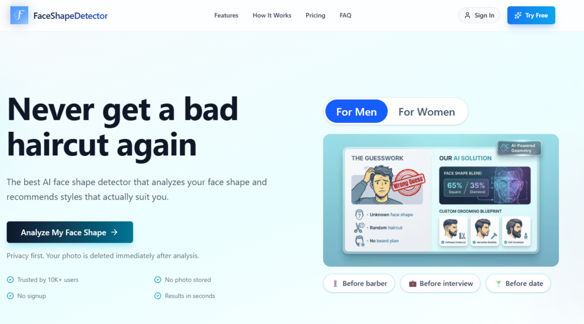 Face Shape Detector: descubra o formato do seu rosto usando inteligência artificial