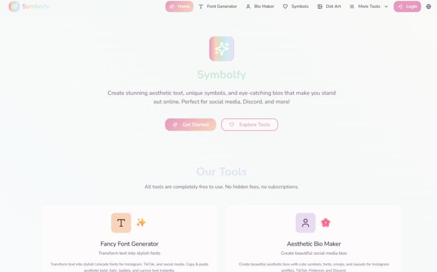 chrome-capture-2026-03-30 Symbolfy: a ferramenta de IA que transforma textos comuns em estilos criativos para redes sociais