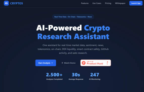 Crypto5: a IA que ajuda a analisar o mercado de criptomoedas