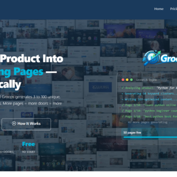 Groops: a IA que cria dezenas de landing pages SEO automaticamente